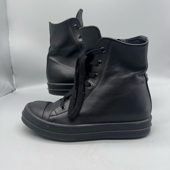 Rick Owens Lido Ramones High Sneakers Shoes Black High Top Size 39/ US 6.5